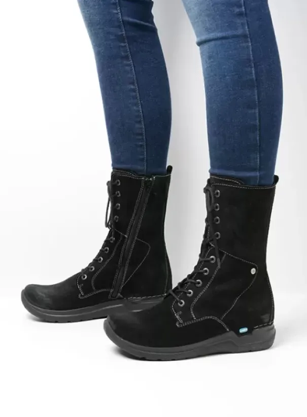 Hielspoor|Wandelschoenen|Wolky Zigzag zwart suede