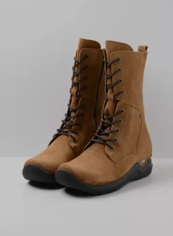 Hielspoor|Wandelschoenen|Wolky Zigzag cognac suede