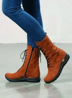 Hielspoor|Wandelschoenen|Wolky Zigzag cognac suede