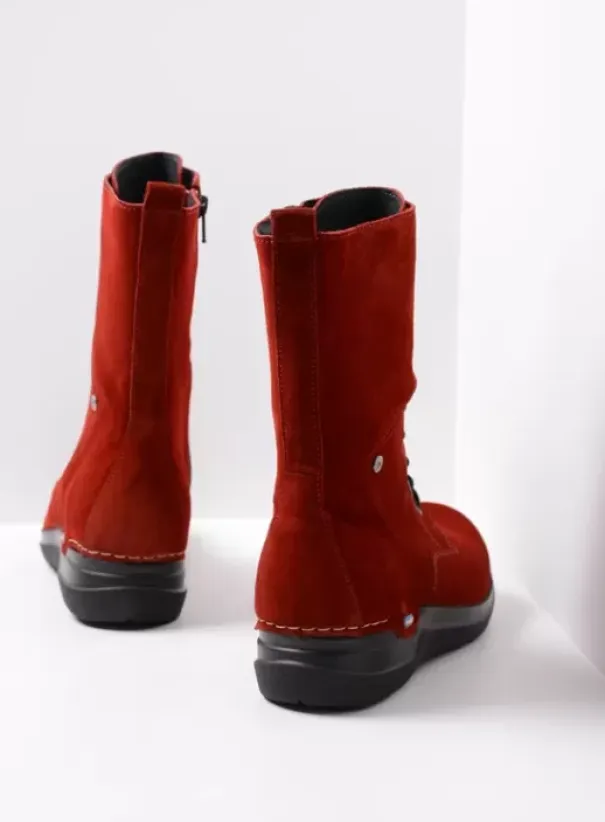 Wandelschoenen|Laarzen|Wolky Zigzag donkerrood suede