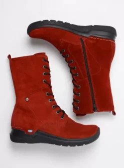 Wandelschoenen|Laarzen|Wolky Zigzag donkerrood suede