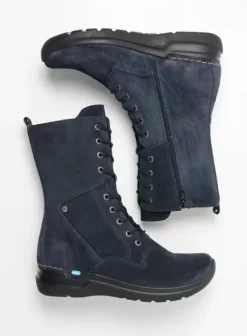 Hielspoor|Wandelschoenen|Wolky Zigzag blauw suede